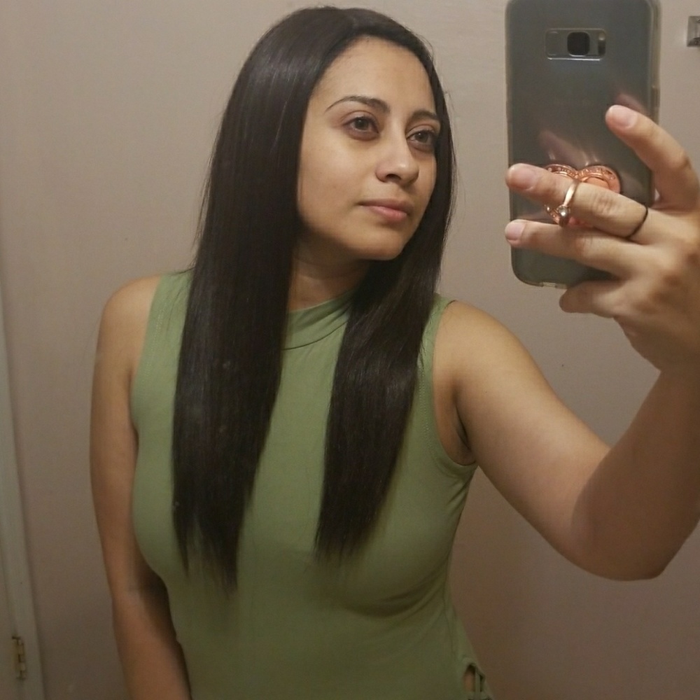 Long dark brown wig